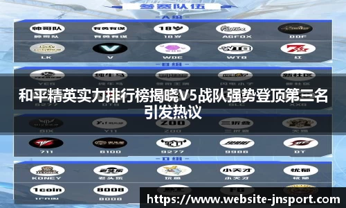 和平精英实力排行榜揭晓V5战队强势登顶第三名引发热议